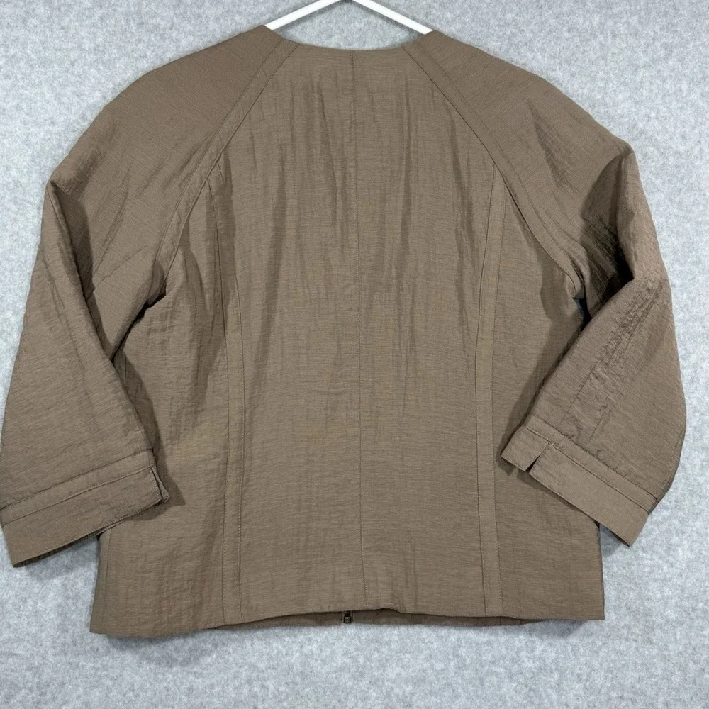 Nancy Bolen City Girl Jacket Women's Size Small Light Brown Lined Zip Up Pockets - Picture 2 of 10